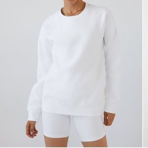 TNA White  Fleece Lined Crew Sweatshirt